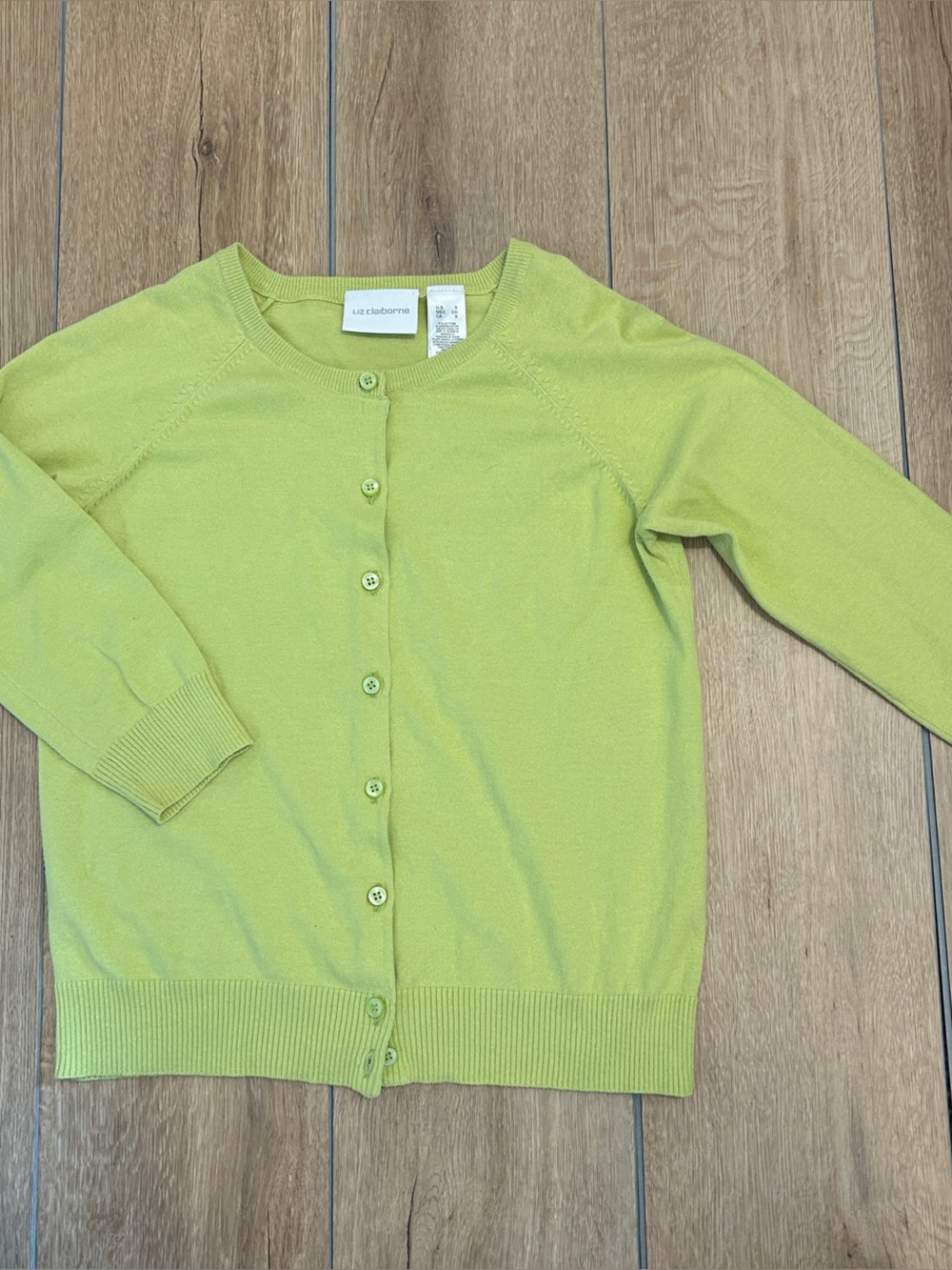 Liz Claiborne Women's Lime Button-Front Cardigan